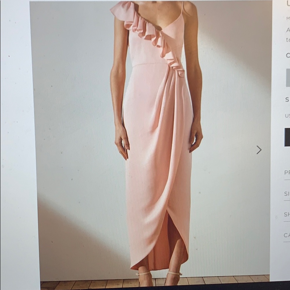 Shona Joy Luxe Asymmetrical Frill Dress-Petal